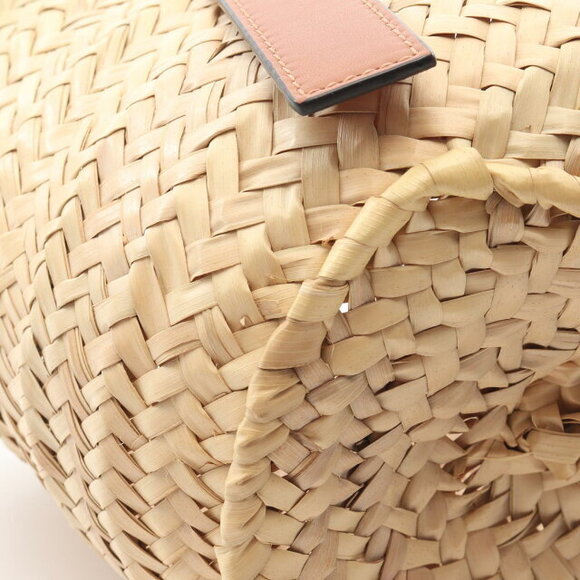 LOEWE STUDIO Bunnies Basket Bag Leather Raffia Handbag Beige Brown - Picture 5 of 6